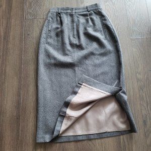 DANIEL JOHNSON Vintage grey wool skirt - Size 6 - Fully Lined